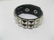 10 Black Leatherette Double Nail Wristband Bracelets (image for) 10 Black Leatherette Double Nail Wristband Bracelets