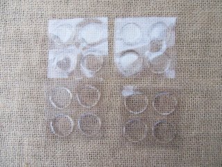 50Sheets X 4Pcs Adhensive Round Clear Cabochon Tiles Beads 25mm