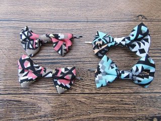 1Sheet X 2Pcs Fabric Bowknot Hair Clips Hairclips Hairpins (image for) 1Sheet X 2Pcs Fabric Bowknot Hair Clips Hairclips Hairpins