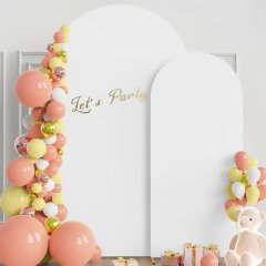 (image for) 1Pc Wedding Arch Backdrop Curtain Photography Gauze Background Cloth 2.2x1.2m