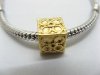 50X18K Gold Plated European Cubic Thread Beads ac-sp386 50X18K Gold Plated European Cubic Thread Beads ac-sp386