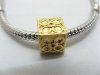 10Pcs 18K Gold Plated European Cubic Thread Beads ac-sp386