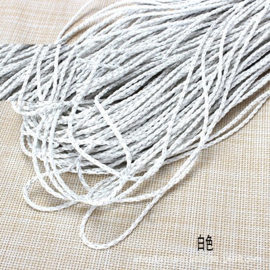 50m White Round Bolo Braided Leather Cord String DIY Craft Jewel - Click Image to Close