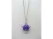 5X Chain Necklaces w/Purple Flower Pendant Iron Art (image for) 5X Chain Necklaces w/Purple Flower Pendant Iron Art