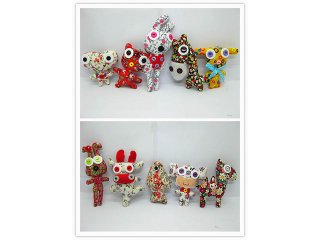 12 Fabric Sponge Doll Keyring Keychain Handmade Assorted