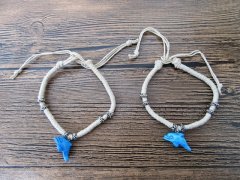 (image for) 12X Handmade Knitted Hemp Bracelet with Dolphin