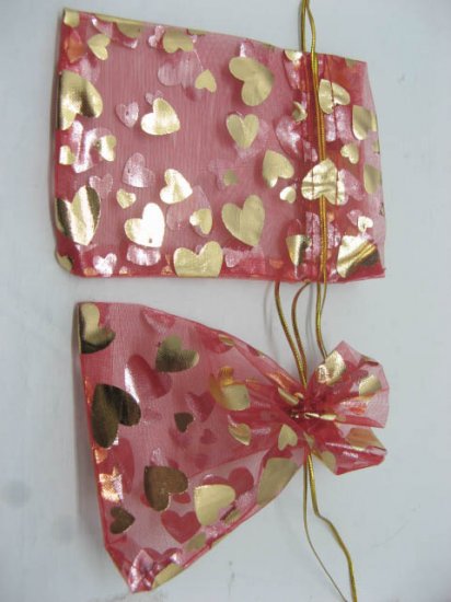100 Red Drawstring Jewelry Gift Pouches 7x9cm - Click Image to Close