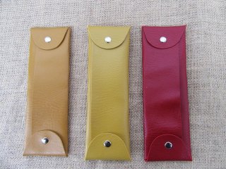 12Pcs PU Leather Pencil Case Makeup Bag Mixed Color