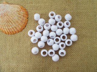 12Sheet x 170Pcs White Barrel Pony Beads Dreadlock Bead 14mm
