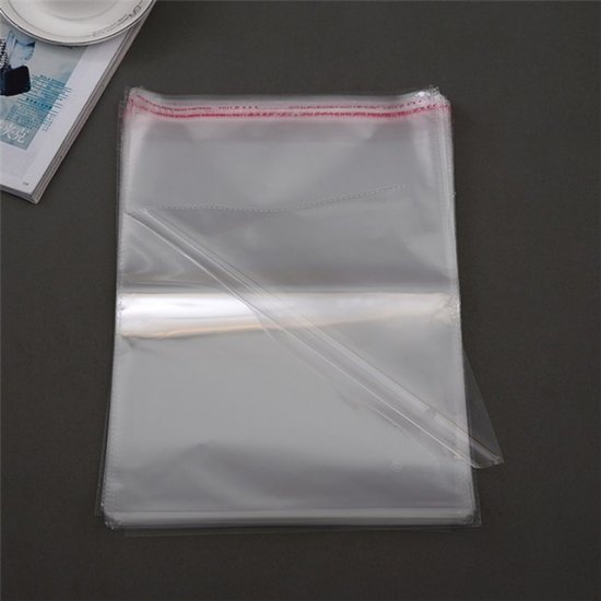 200 Clear Self-Adhesive Seal Plastic Bag 20x16cm - Click Image to Close
