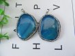 (image for) 4Pcs Natural Gemstone Charm Pendants with Rehinestone Mixed