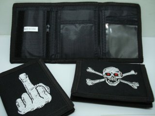 12X Black Nylon Wallets with Assorted design