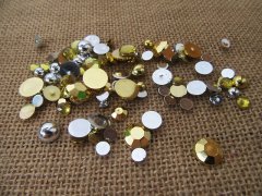 (image for) 250Gram Round Flatback Acrylic Gemstones Rhinestones Assorted 6-