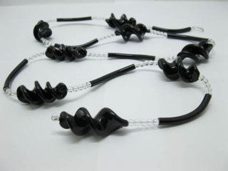 5X 1Meter Black Twist Bead Garland Wedding Decoration (image for) 5X 1Meter Black Twist Bead Garland Wedding Decoration