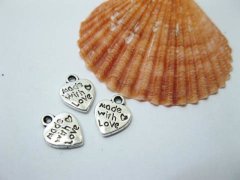 (image for) 300 Charms Love Heart Bead Pendant Jewelry Finding 12x10mm