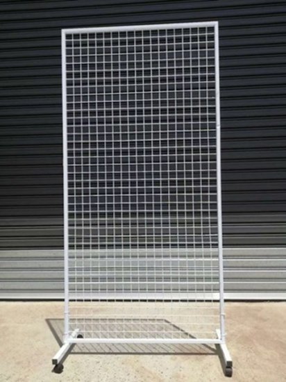 1X New White Wire Mesh Backdrop Stand 150x100cm with Feet - Click Image to Close