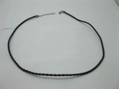 (image for) 100X Black Leatherette Knit Strings Connector Necklace