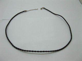 100X Black Leatherette Knit Strings Connector Necklace (image for) 100X Black Leatherette Knit Strings Connector Necklace