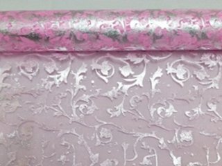4x1Roll Pink Flower Organza Ribbon 49cm Wide for Craft