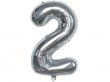 6Pcs Silver Numbers 2 Air-Filled Foil Balloons Party Decor
