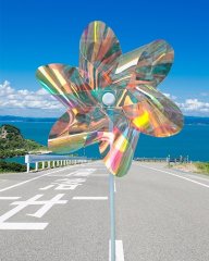 (image for) 6Pcs Colorful Laser Transparent Windmills Wind Spinner Great Toy