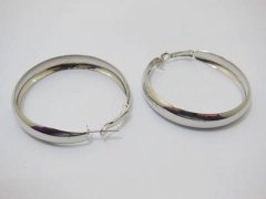 (image for) 12Pairs Classic Wide Hoop Lock Earrings 50mm Dia.