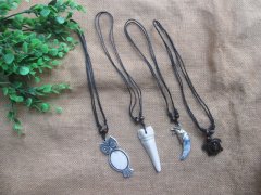 (image for) 6Pcs Handmade Necklaces with Owl Turtle Etc Pendants