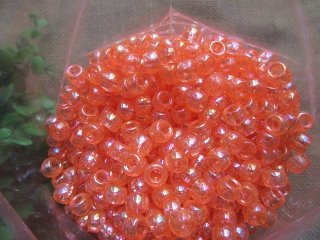 500g Transparent Orange Barrel Pony Beads Loose Bead 8mm (image for) 500g Transparent Orange Barrel Pony Beads Loose Bead 8mm