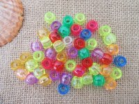 24Sheet x 200Pcs Clear Colorful Barrel Pony Beads Dreadlock Bead