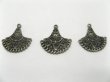 (image for) 100 Antique Bronze Fans Chandelier Earring Findings