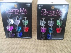(image for) 6Sheets x 9Pcs Butterfly Pendant Charm DIY Earring Jewellery