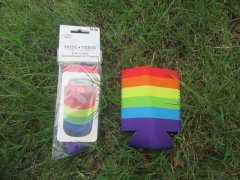(image for) 6Pcs Rainbow Neoprene Stubby Beer Bottle Tin Can Cooler Sleeve