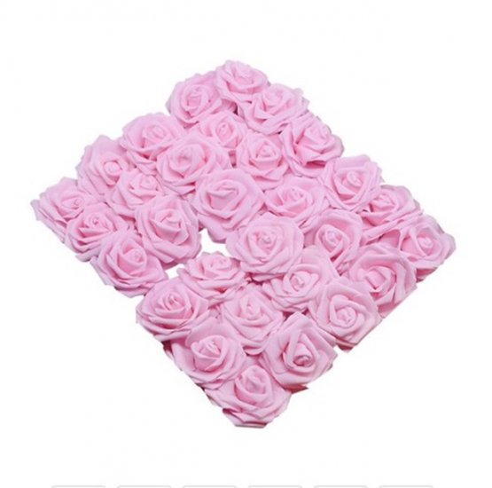 25Pcs PINK Rose Artificial Foam Flower Hair Pick Wedding - Click Image to Close