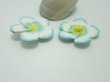 50Pcs Blue Fimo Beads Frangipani Flower Jewellery Finding 40mm (image for) 50Pcs Blue Fimo Beads Frangipani Flower Jewellery Finding 40mm