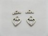 200 Sets alloy Heart Jewelry Toggle Clasps