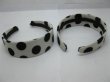 (image for) 1Pc New White Black Dot Wide Hairbands 38mm Wide