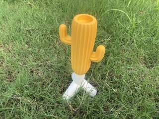 (image for) 1Pc Yellow Cactus Candle Holder Sculpture Figurine Home Decor