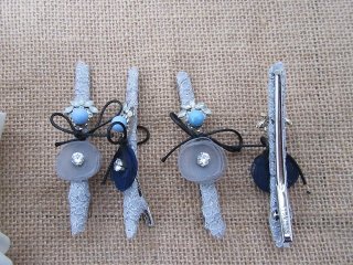 1Pc Laced Duckclip Hair Clips Bobby Pins New (image for) 1Pc Laced Duckclip Hair Clips Bobby Pins New