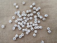 850Pcs Wooden Cube Alphabet Letter Beads 8x8mm