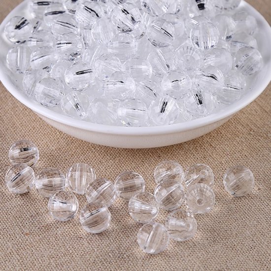 1800Pcs Clear Transparent Faceted Round Beads 8mm Jewellery Find - Click Image to Close