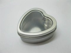 (image for) 12 Heart Sliver Metal Tin Candy Box Wedding Favor