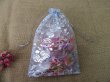 (image for) 100Pcs White Rose Printed Drawstring Jewelry Gift Pouches 21x14.