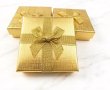 10Pcs Striped Golden Ring Necklace Earring Boxes w/Bow 85x85mm Jewelry Gift Box (image for) 10Pcs Striped Golden Ring Necklace Earring Boxes w/Bow 85x85mm Jewelry Gift Box