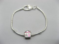 4Pcs Sliver Heart Clasp European Bracelet 19cm ac-str220 4Pcs Sliver Heart Clasp European Bracelet 19cm ac-str220