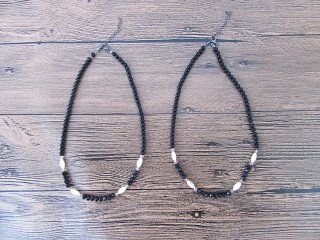6Pcs Black Glass Beaded Glass Necklace