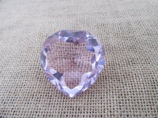 8X Pink Heart Crystal Taper Ball 50x50x28mm