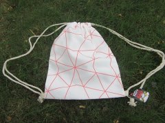 6Pcs White Drawstring Backpack Reusable Satchel Grocery Shopping