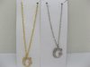 12 Silver&Golden Chain Necklace with Rhinestone Letter "G" Dangl 12 Silver&Golden Chain Necklace with Rhinestone Letter "G" Dangl