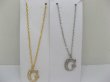 12 Silver&Golden Chain Necklace with Rhinestone Letter "G" Dangl (image for) 12 Silver&Golden Chain Necklace with Rhinestone Letter "G" Dangl
