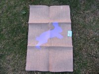2Pcs Rabbit Pattern Hemp Linen Bag 72.5x48cm Without String